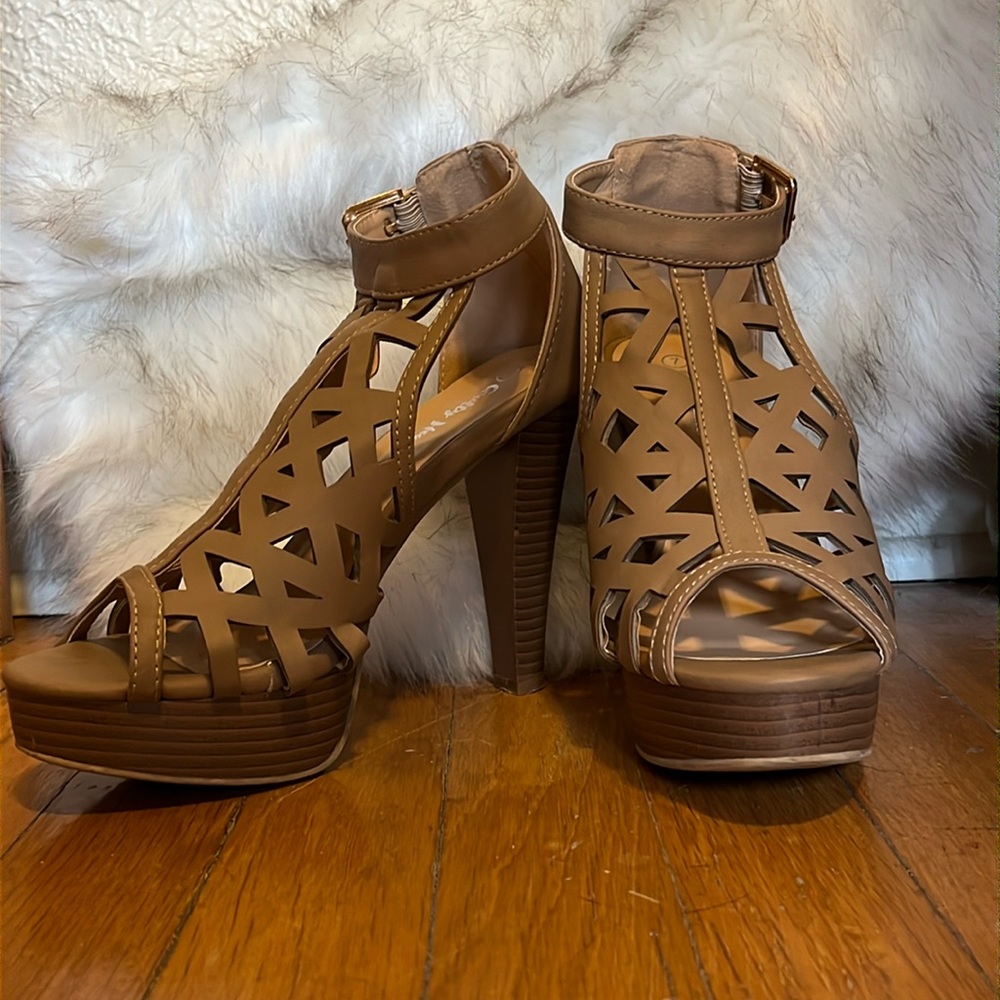 5” Nude/Tan Ankle Strap Heels